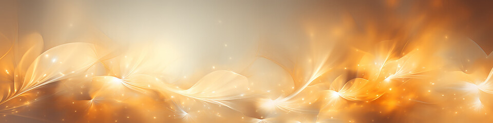 abstract smooth golden glowing festive background long narrow panoramic view copy space - obrazy, fototapety, plakaty