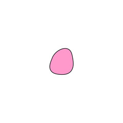 Fototapeta premium set of pink color blobs with outline abstract