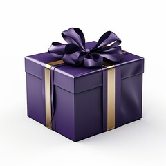 Elegant gift box with decorative ribbon on white background - perfect for gifting and celebrations