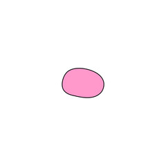 set of pink color blobs with outline abstract