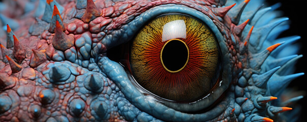 Extreme macro photography of amazing lizard eye - obrazy, fototapety, plakaty