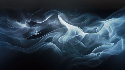 Fototapeta premium Abstract sunlight shining on a cloud of smoke on a black background.