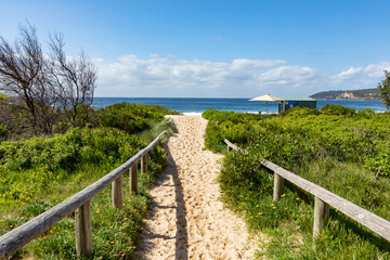 Fototapeta na wymiar Sandy path to Freshwater Beach Sydney Australia