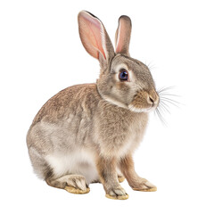 Fototapeta premium very sweet and fluffy bunny isolated against clear backdrop