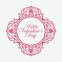 Valentines day background with heart pattern and typography of happy valentines day text . Vector illustration. Wallpaper, flyers, invitation, posters, brochure, banners.