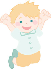 ジャンプする元気な男の子のイラスト3-2