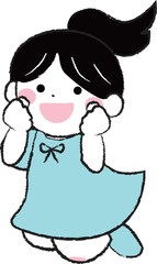 ジャンプする元気な女の子のイラスト3-3