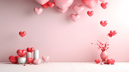 Valentine's Day, love and romance background, background with heart shapes