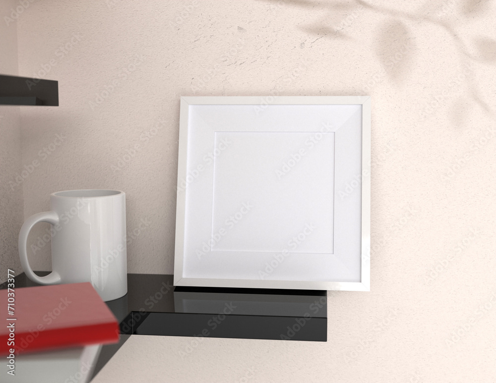 Poster a simple and convenient frame mock up file. picture frame mock up template.
