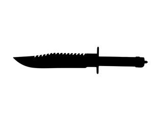 Knife silhouette vector art white background