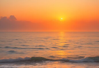 Obraz premium Early Morning Sunrise on Waimanalo Beach on Oahu, Hawaii bursting through the clouds. 2012. Tide at dawn. waves beat the sea foam on the sand on the beach 