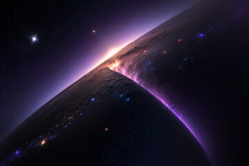 a close up of a galaxy with a star in the background,generative ai