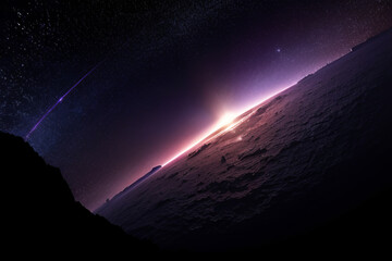 a close up of a galaxy with a star in the background,generative ai