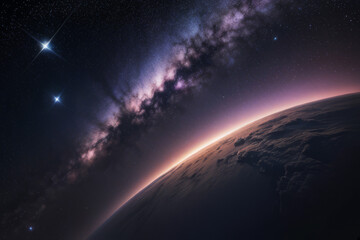 a close up of a galaxy with a star in the background,generative ai