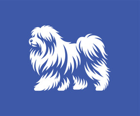 Hairy cute dog logo
