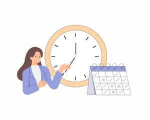 Effective time management with Business planning tasks schedule on time vector illustration