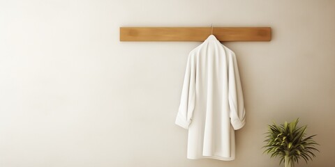 A Robe hangs on a hook in the Bathroom