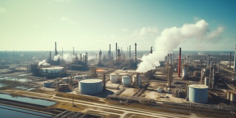 Aerial view to Oil Refinery