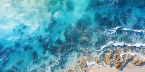 An aerial view an the ocean shore