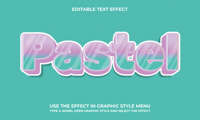 Vector 3D Bold Pastel Text Effect