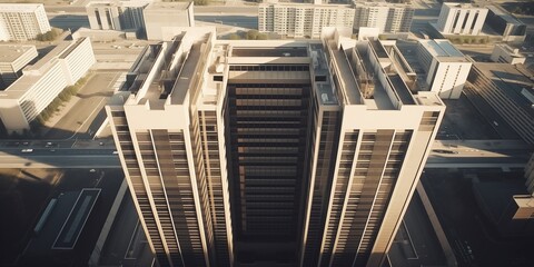 Fototapeta premium High-rise building view from drone.