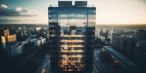 High-rise building view from drone.