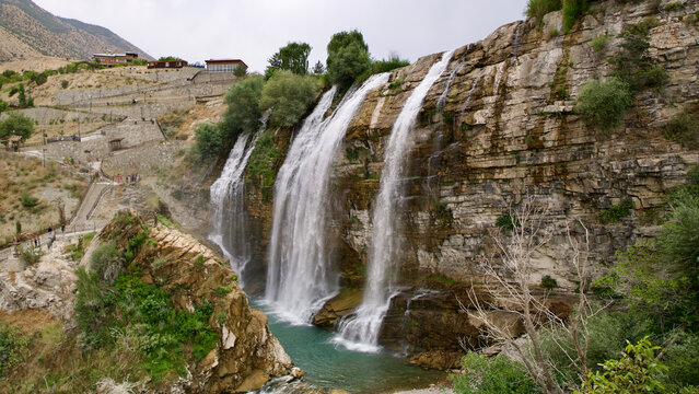 Tortum (Uzundere) Waterfall in Erzurum. Turkey's highest waterfall. Tortum Waterfall with a height of 40 meters. © Vahit Telli