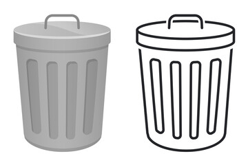 bin or trash isolated icons