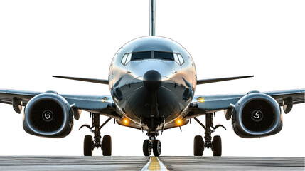Airplane Front View Isolated on Transparent or White Background, PNG - obrazy, fototapety, plakaty