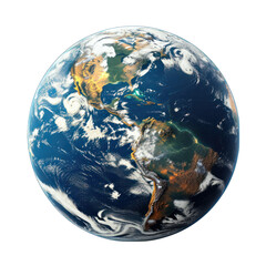 Earth Globe Isolated on Transparent or White Background, PNG