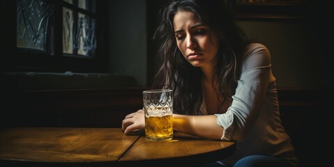 woman drink alcohol at the pub