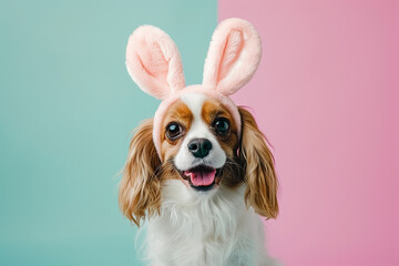 Fototapeta premium a dog wearing a bunny headband