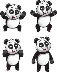 Cute Little Panda Cartoon Character
