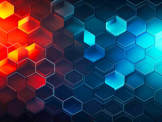 Abstract honeycomb shaper technology background with blur light.
