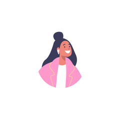 set of avatars with people in pink clothes set