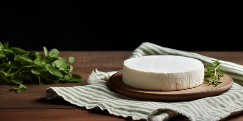 goat cheese lying on a plate