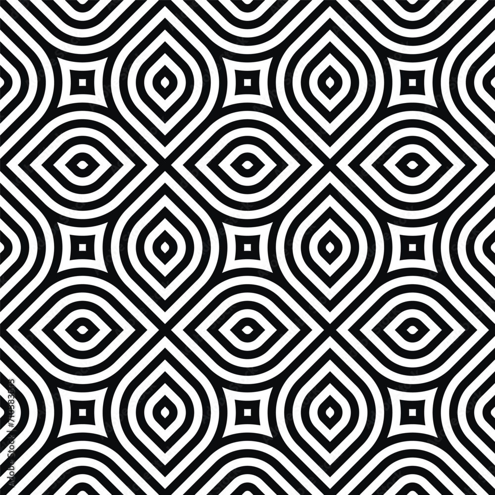 Poster abstract geometric pattern with stripes, lines. a seamless vector background. black and white textur