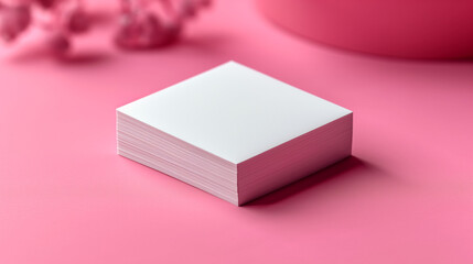 Pink Card Mockup pink background