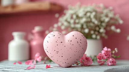 Rink heart shaped flower  Valentine day