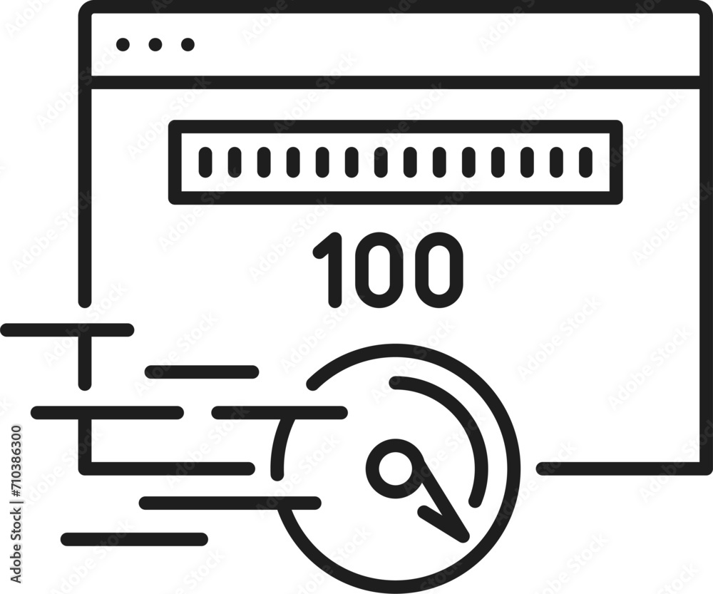 Poster fast loading site. cdn. content delivery network icon, web blog or internet portal data storage and 