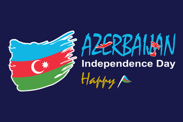 Hand drawn azerbaijan independence day illustration