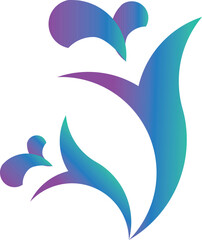 Pretty flower logo with gradient color combination