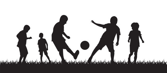 kid playing soccer silhouette © Amir
