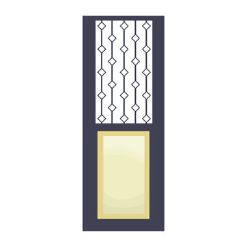 Patterned iron door