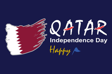 Hand drawn qatar independence day illustration