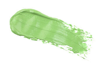 Fototapeta premium Smear and texture of lipstick or acrylic paint isolated on white background. Stroke of lipgloss or liquid nail polish swatch smudge sample. Element for beauty cosmetic design.