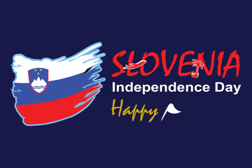 Hand drawn Slovenia independence day illustration
