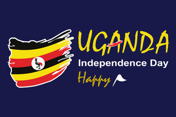 Hand drawn uganda independence day illustration