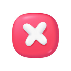Obraz premium wrong check mark Choosing to decide on something Accept and reject buttons. 3d illustration.