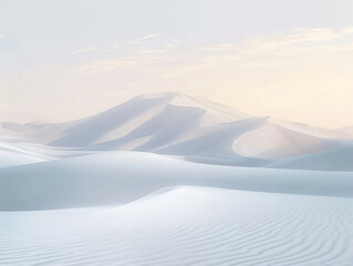 Fototapeta na wymiar Desert Tranquility: Pristine White Sands of the Sahara, a Mesmerizing Canvas of Nature's Serene Beauty.